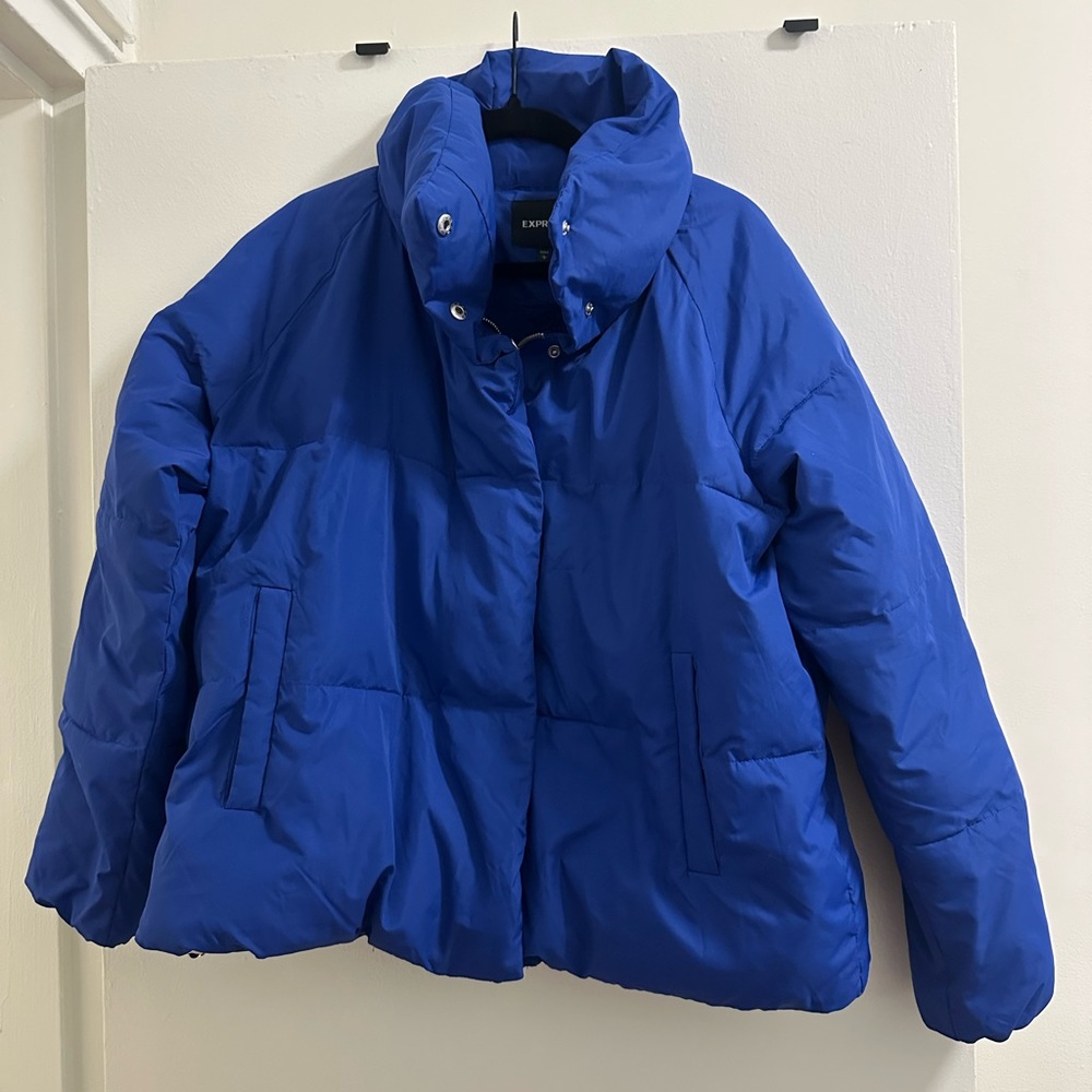 Express Cobalt Blue Puffer Jacket